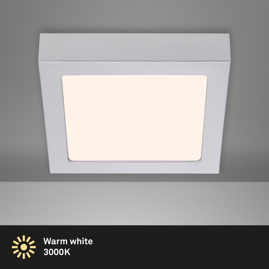 Briloner 7123-014 - LED Stropné svietidlo FIRE LED/12W/230V 3000K 17x17cm strieborné