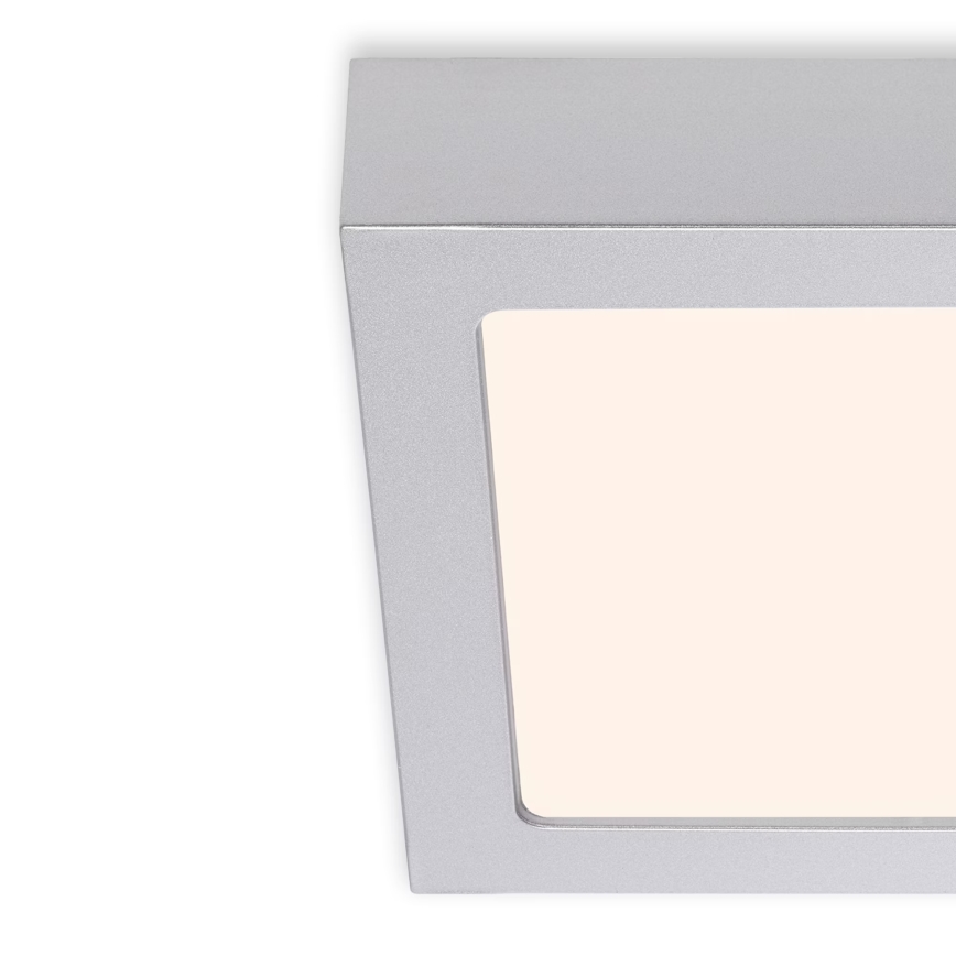 Briloner 7123-014 - LED Stropné svietidlo FIRE LED/12W/230V 3000K 17x17cm strieborné