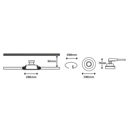 Briloner 7148-038 - SADA 3xLED Stmievateľné kúpeľňové svietidlo 1xGU10/5W/230V IP23