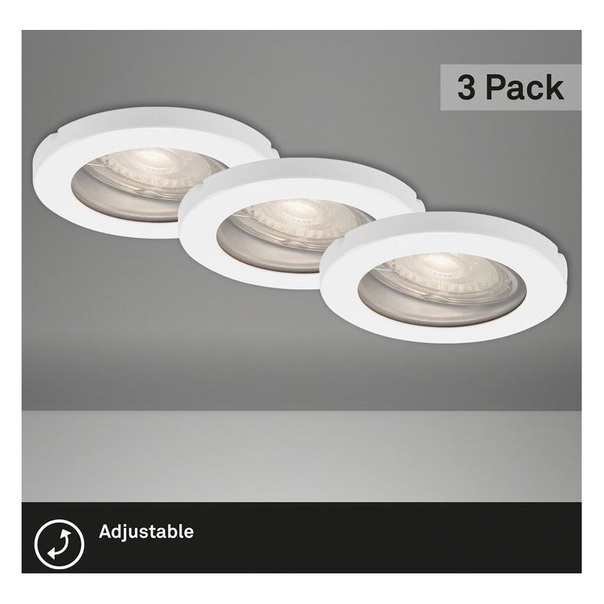 Briloner 7180-036 - SADA 3x LED Stmievateľné kúpeľňové podhľadové svietidlo COOL&COSY 1xGU10/5W/230V 2700/4000K IP44