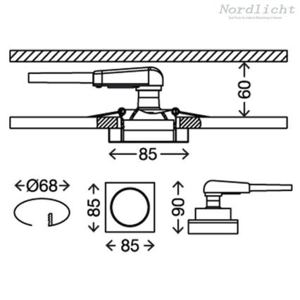 Briloner 7200-016 - LED Kúpeľňové podhľadové svietidlo ATTACH 1xGU10/3W/230V IP23