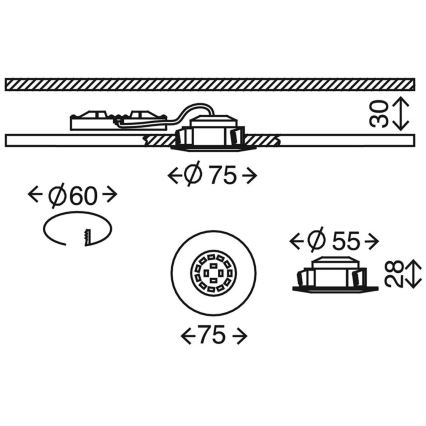 Briloner 7204-031 - SADA 3x LED Kúpeľňové podhľadové svietidlo ATTACH LED/5W/230V IP44