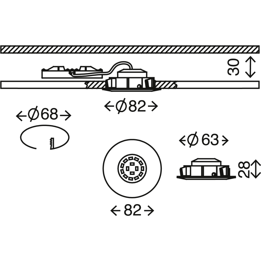 Briloner 7209-019 - LED Kúpeľňové podhľadové svietidlo ATTACH LED/5W/230V IP23