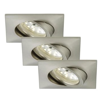 Briloner 7210-032 - SADA 3x LED Kúpeľňové podhľadové svietidlo ATTACH LED/5W/230V IP23 matný chróm