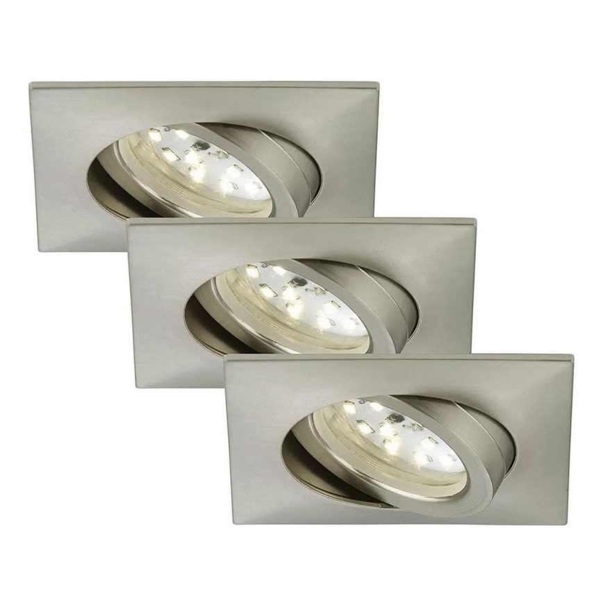 Briloner 7210-032 - SADA 3x LED Kúpeľňové podhľadové svietidlo ATTACH LED/5W/230V IP23 matný chróm