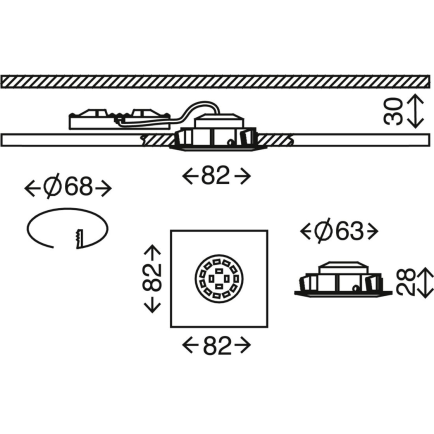 Briloner 7210-032 - SADA 3x LED Kúpeľňové podhľadové svietidlo ATTACH LED/5W/230V IP23 matný chróm