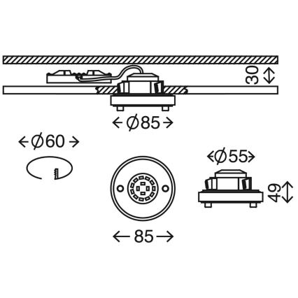 Briloner 7214-012 - LED Kúpeľňové podhľadové svietidlo ATTACH LED/5W/230V IP44