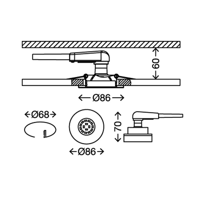 Briloner 7220-032 - SADA 3x LED Kúpeľňové podhľadové svietidlo FIT 1xGU10/5W/230V matný nikel