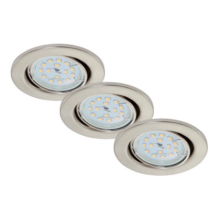 Briloner 7220-032 - SADA 3x LED Kúpeľňové podhľadové svietidlo FIT 1xGU10/5W/230V matný nikel