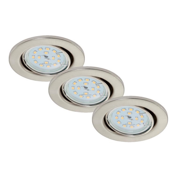 Briloner 7220-032 - SADA 3x LED Kúpeľňové podhľadové svietidlo FIT 1xGU10/5W/230V matný nikel