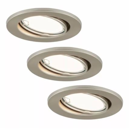 Briloner 7221-032 - SADA 3x LED Kúpeľňové podhľadové svietidlo 1xGU10/3W/230V IP23 matný chróm