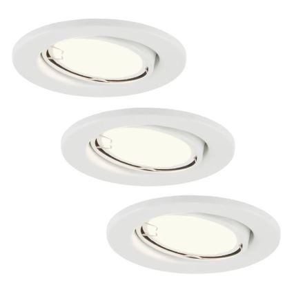 Briloner 7221-036 - SADA 3x LED Kúpeľňové podhľadové svietidlo 1xGU10/3W/230V IP23 biela