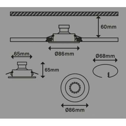 Briloner 7221-039 - SADA 3x LED Kúpeľňové podhľadové svietidlo 1xGU10/3W/230V IP23 strieborná