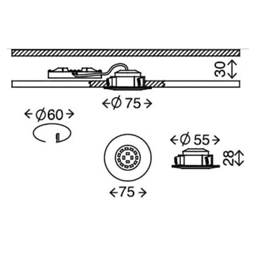 Briloner 7231-031- SADA 3x LED Stmievateľné kúpeľňové podhľadové svietidlo LED/5,5W/230V IP44