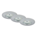 Briloner 7231-039 - Sada 3× LED stmievateľných zapustených kúpeľňových svietidiel LED/5,5 W/230 V IP44 matný chróm