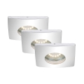 Briloner 7239-038 - SADA 3x LED Kúpeľňové podhľadové svietidlo ATTACH 3xGU10/4W/230V IP44