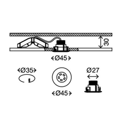 Briloner 7240-038 - SADA 3x LED Kúpeľňové podhľadové svietidlo ATTACH LED/1,8W/230V IP44