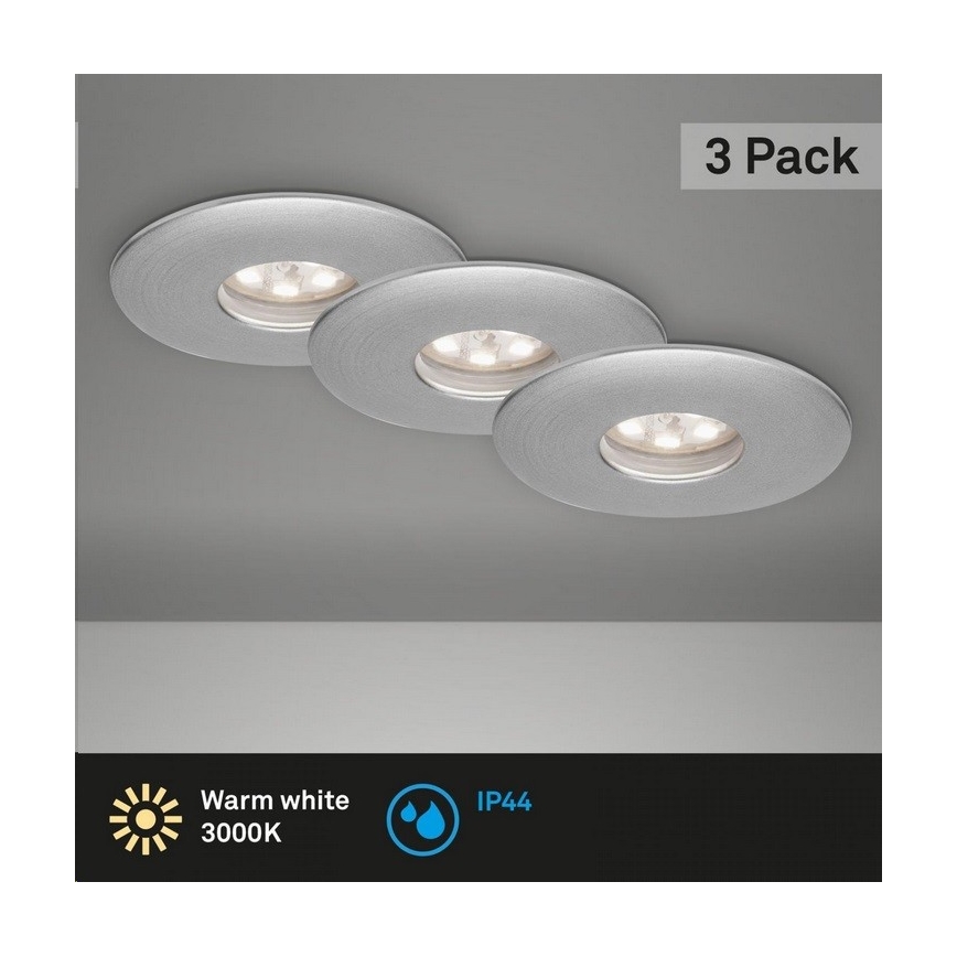 Briloner 7240-039 - SADA 3x LED Kúpeľňové podhľadové svietidlo LED/1,8W/230V IP44