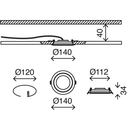 Briloner 7285-016 - LED zapustené kúpeľňové svietidlo LED/6,4W/230V IP23