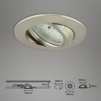 Briloner 7296-012 - LED Stmievateľné kúpeľňové podhľadové svietidlo ATTACH LED/6,5W/230V IP23 matný chróm
