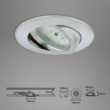 Briloner 7296-019 - LED Stmievateľné kúpeľňové podhľadové svietidlo LED/6,5W/230V IP23