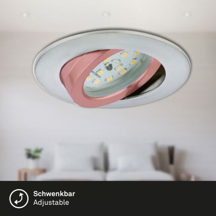 Briloner 7296-039 - Sada 3× stmievateľných kúpeľňových zapustených LED svietidiel LED/6,5 W/230 V 3000 K IP23, matný chróm