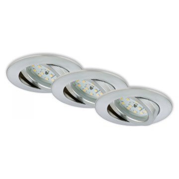 Briloner 7296-039 - Sada 3× stmievateľných kúpeľňových zapustených LED svietidiel LED/6,5 W/230 V 3000 K IP23, matný chróm