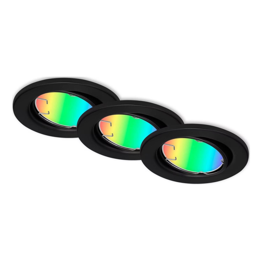 Briloner 7373-035 - SADA 3x LED RGB Stmievateľné podhľadové svietidlo LED/4,9W/230V Wi-Fi Tuya + diaľkové ovládanie