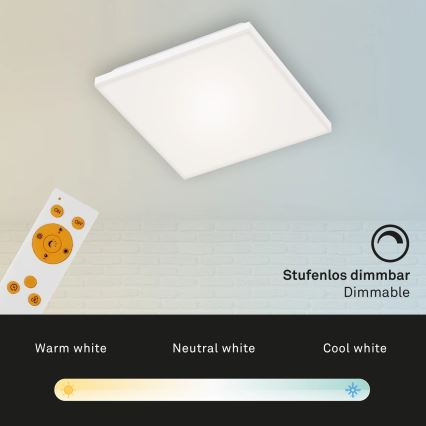 Briloner 7378-016 - LED Stmievateľný panel LED/12W/230V 3000/4000/6500K + diaľkové ovládanie