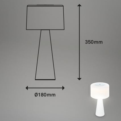 Briloner 7420016 - LED Stmievateľná nabíjacia dotyková vonkajšia stolná lampa LED/4W/5V IP44 3000K biela