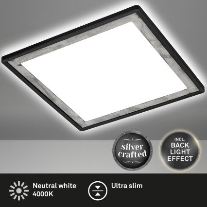 Briloner 7457-414 - LED stropné svietidlo SLIM LED/18W/230V 4000K 29x29 cm čierne