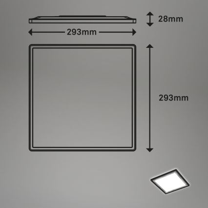 Briloner 7457-414 - LED stropné svietidlo SLIM LED/18W/230V 4000K 29x29 cm čierne