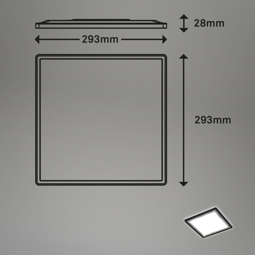 Briloner 7457-414 - LED stropné svietidlo SLIM LED/18W/230V 4000K 29x29 cm čierne