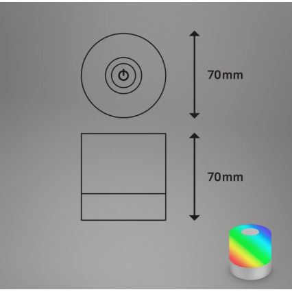 Briloner 7462014 - LED RGB Nabíjacia vonkajšia stolná lampa LED/1,5W/5V IP44 1200 mAh matný chróm