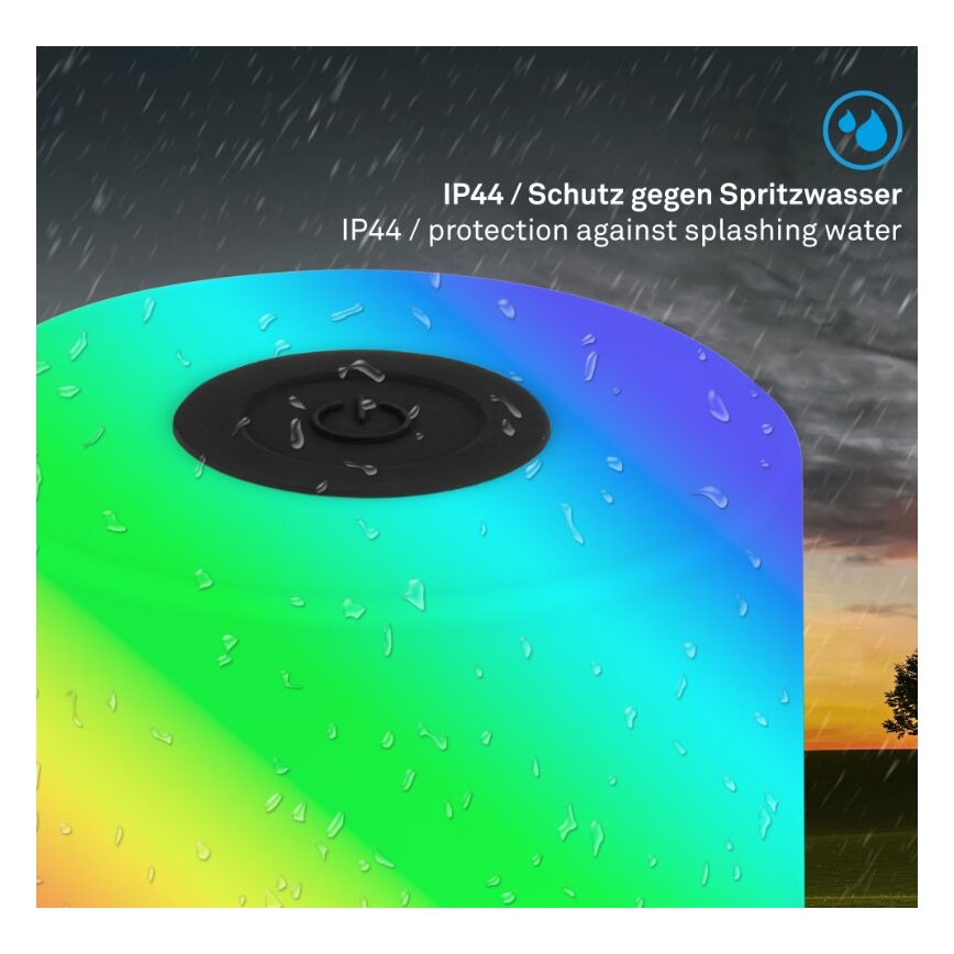 Briloner 7462015 - LED RGB Nabíjacia vonkajšia stolná lampa LED/1,5W/5V IP44 1200 mAh čierna