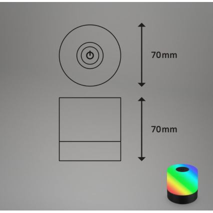 Briloner 7462015 - LED RGB Nabíjacia vonkajšia stolná lampa LED/1,5W/5V IP44 1200 mAh čierna