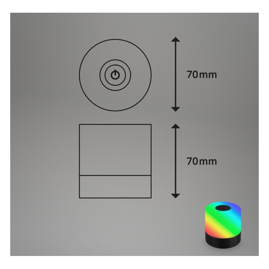 Briloner 7462015 - LED RGB Nabíjacia vonkajšia stolná lampa LED/1,5W/5V IP44 1200 mAh čierna