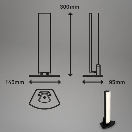 Briloner 7474-015 - LED Stmievateľná dotyková nabíjacia vonkajšia stolná lampa 2v1 LED/7W/5V 2x2200 mAh USB 3000K IP44 čierna