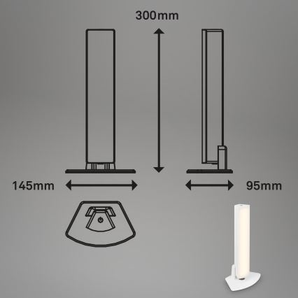 Briloner 7474-016 - LED Stmievateľná dotyková nabíjacia vonkajšia stolná lampa 2v1 LED/7W/5V 2x2200 mAh USB 3000K IP44 biela