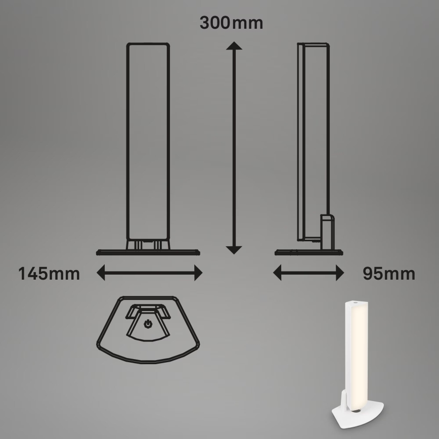 Briloner 7474-016 - LED Stmievateľná dotyková nabíjacia vonkajšia stolná lampa 2v1 LED/7W/5V 2x2200 mAh USB 3000K IP44 biela