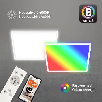 Briloner 7491-016 - LED RGBW stmievateľné stropné svietidlo SMART LED/22W/230V 4000K 42x42 cm Wi-Fi Tuya + diaľkové ovládanie