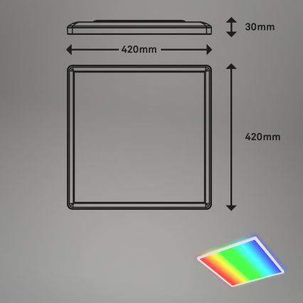 Briloner 7491-016 - LED RGBW stmievateľné stropné svietidlo SMART LED/22W/230V 4000K 42x42 cm Wi-Fi Tuya + diaľkové ovládanie
