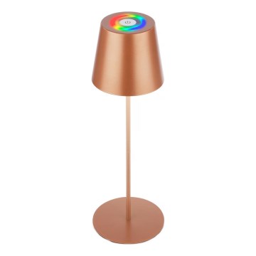 Briloner 7510013 - LED RGBW stmievateľná vonkajšia dobíjateľná stolová lampa CALIDA LED/2,5W/5V IP44 1200 mAh bronzová
