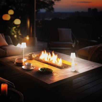 Briloner 7510016 - LED RGBW Stmievateľná vonkajšia nabíjacia stolová lampa CALIDA LED/2,5W/5V IP44 1200 mAh biela