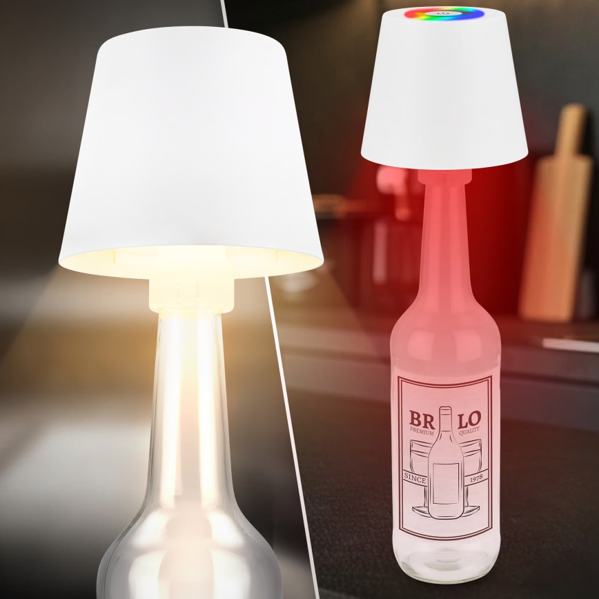 Briloner 7510016 - LED RGBW Stmievateľná vonkajšia nabíjacia stolová lampa CALIDA LED/2,5W/5V IP44 1200 mAh biela