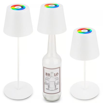 Briloner 7510016 - LED RGBW Stmievateľná vonkajšia nabíjacia stolová lampa CALIDA LED/2,5W/5V IP44 1200 mAh biela