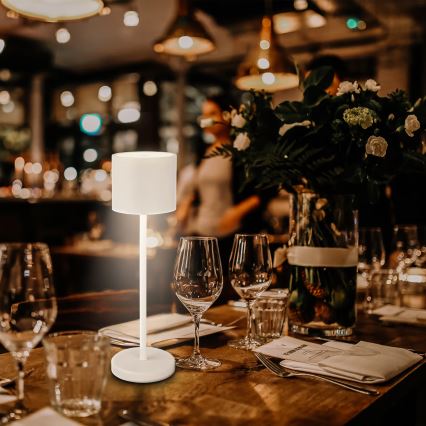 Briloner 7521016 - LED Stmievateľná nabíjateľná vonkajšia stolová lampa SIGO LED/2,5W/5V IP44 2600 mAh biela