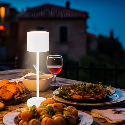 Briloner 7521016 - LED Stmievateľná nabíjateľná vonkajšia stolová lampa SIGO LED/2,5W/5V IP44 2600 mAh biela