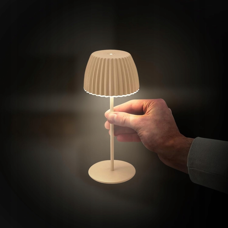 Briloner 7552-011 - LED stmievateľná nabíjateľná dotyková vonkajšia stolová lampa MINI LED/1,5W/5V IP44 1800 mAh béžová
