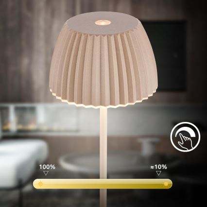 Briloner 7552-011 - LED stmievateľná nabíjateľná dotyková vonkajšia stolová lampa MINI LED/1,5W/5V IP44 1800 mAh béžová